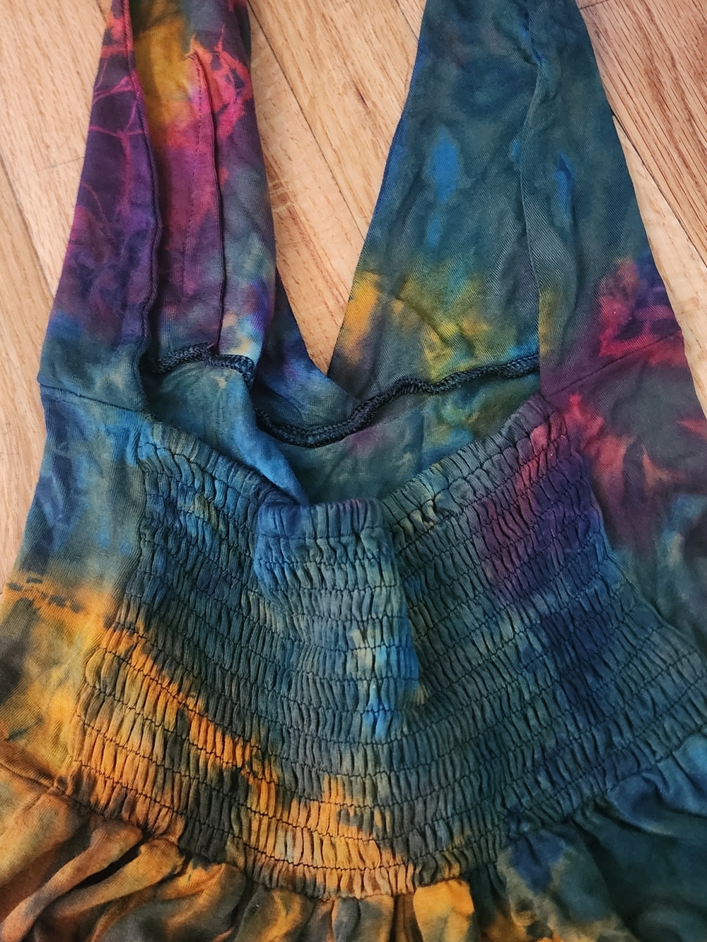 Tie-Dye Halter Wide-Leg Jumpsuit in Multicolor - Picture 3 of 5